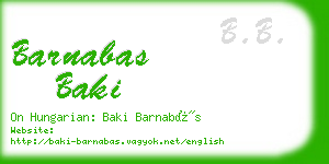 barnabas baki business card